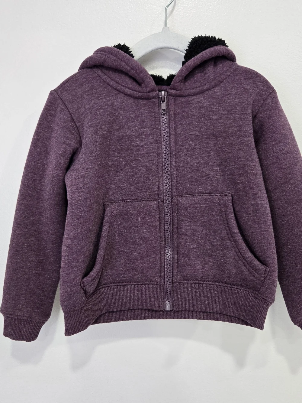 Berkley Jensen Purple Sherpa-Lined Hoodie – Size 4
